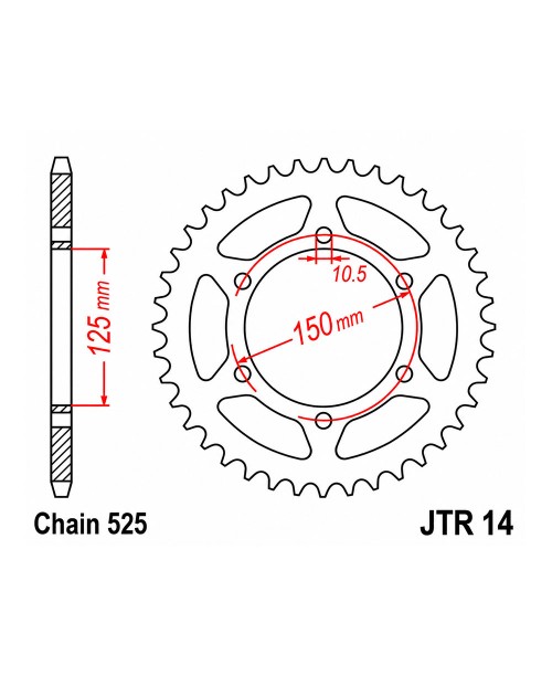Звезда приводная задняя JT Sprockets JTR14.44 Benelli TRK 502 X (2018–2023)