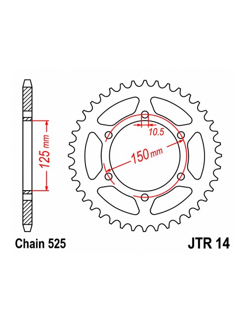 Звезда приводная задняя JT Sprockets JTR14.44 Benelli TRK 502 X (2018–2023)